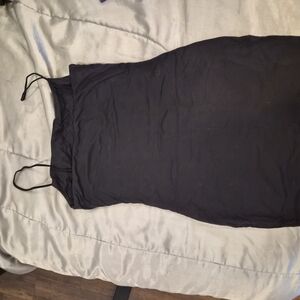Black Mini Slip Dress with Spaghetti Straps